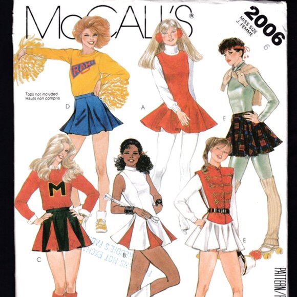 Vtg 1985 McCall's pattern - Adult Costume Sz 6 cheer band majorette skater Uncut - Picture 1 of 1